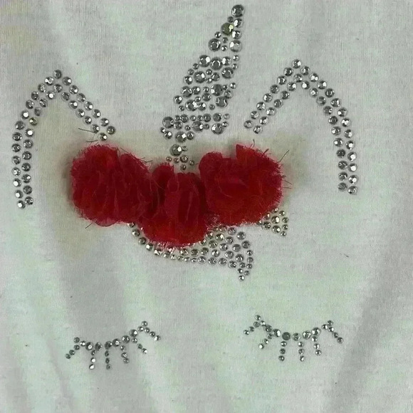 Lilt Girl’s Unicorn Dress Sz 6X Red and White Net Skirt Christmas - Picture 5 of 11